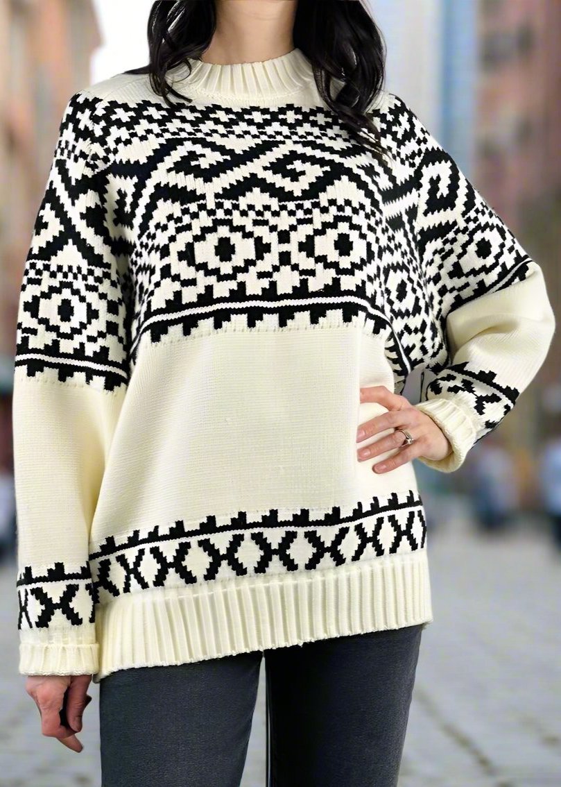 Knit top cream sweater