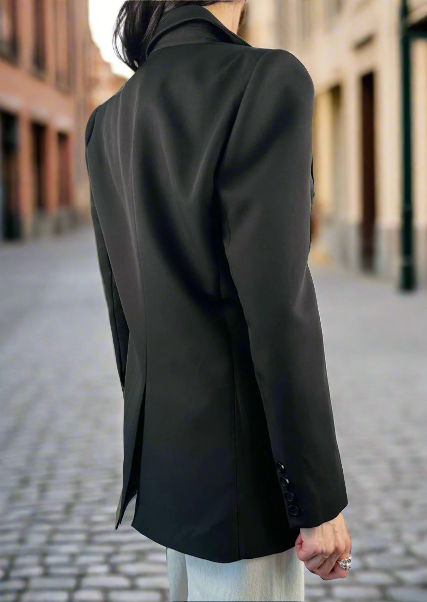 Black Button Front Blazer