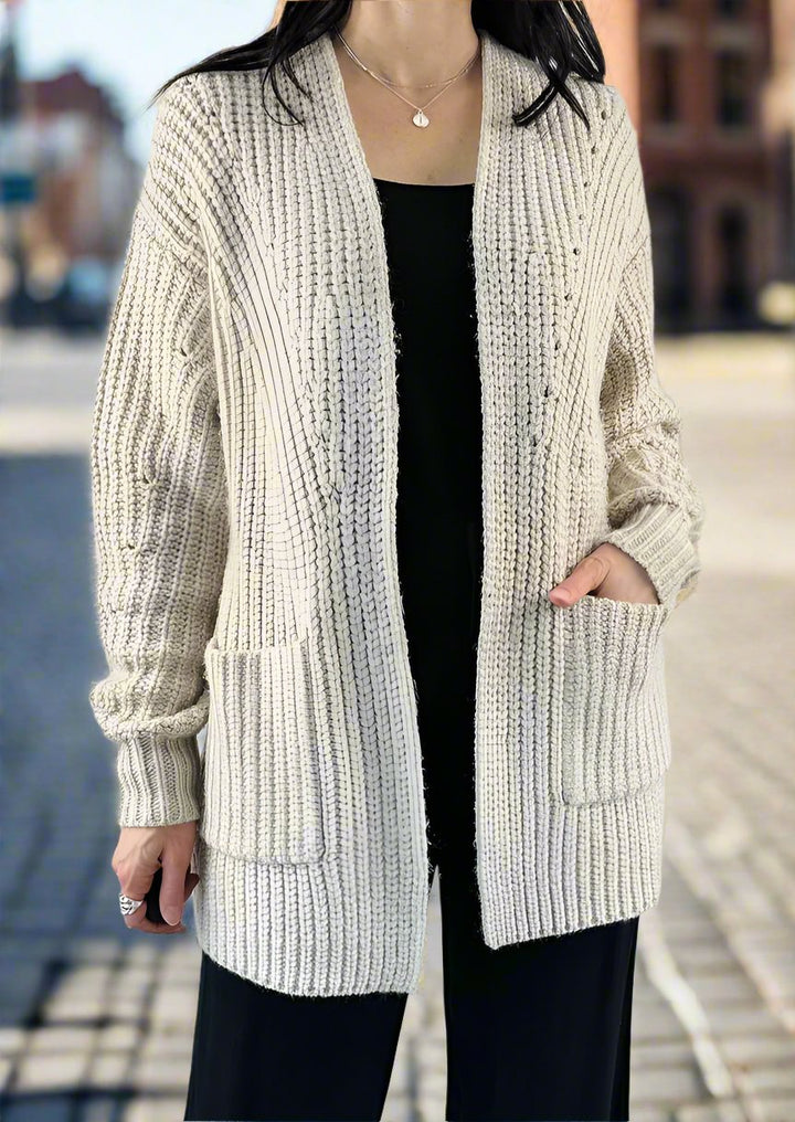 CHUNKY KNIT SMOKE CARDIGAN