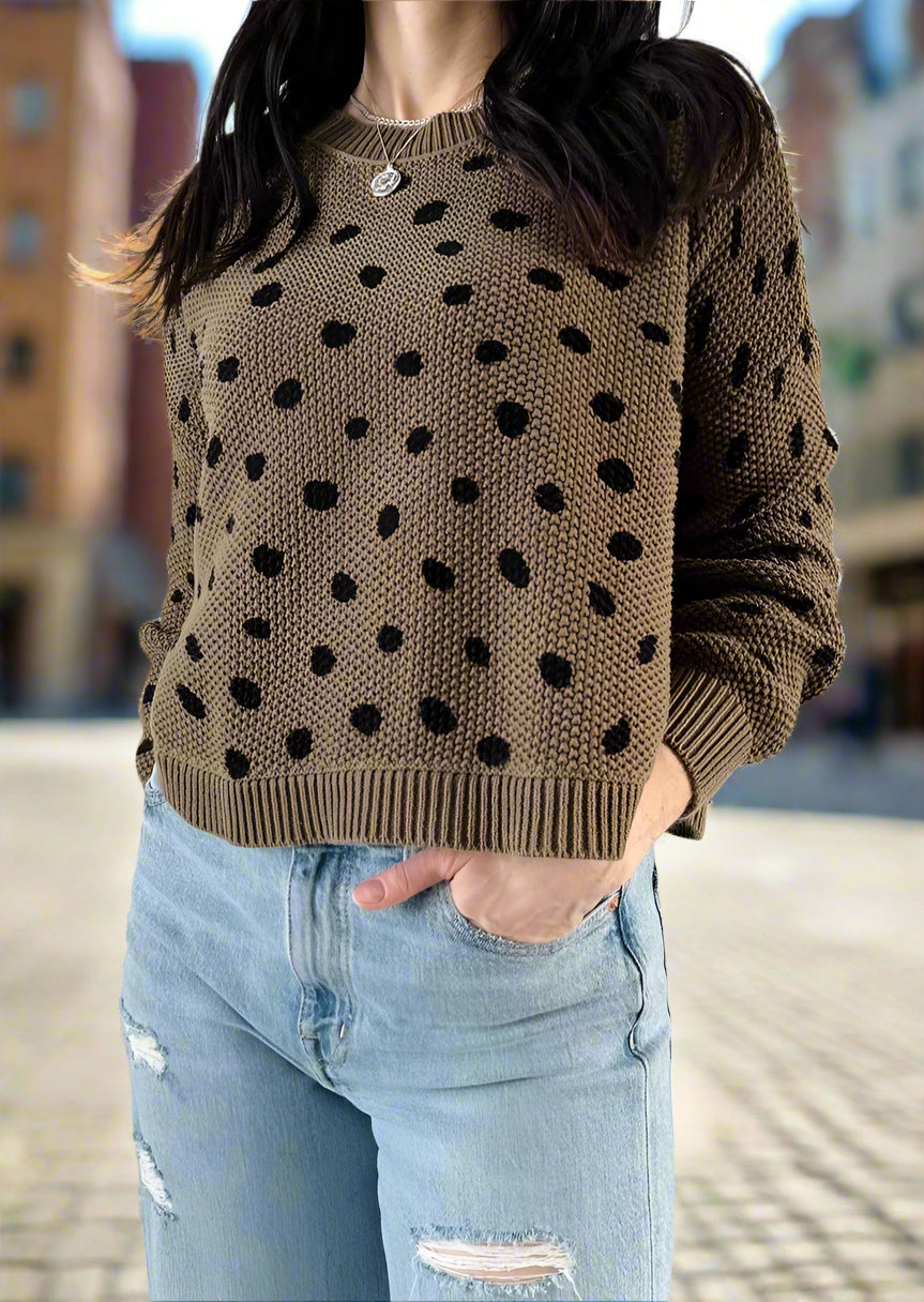 Chukar Polka Dot Basil Sweater