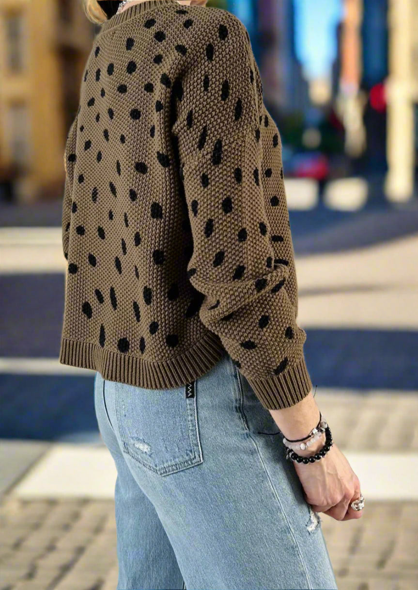 Chukar Polka Dot Basil Sweater