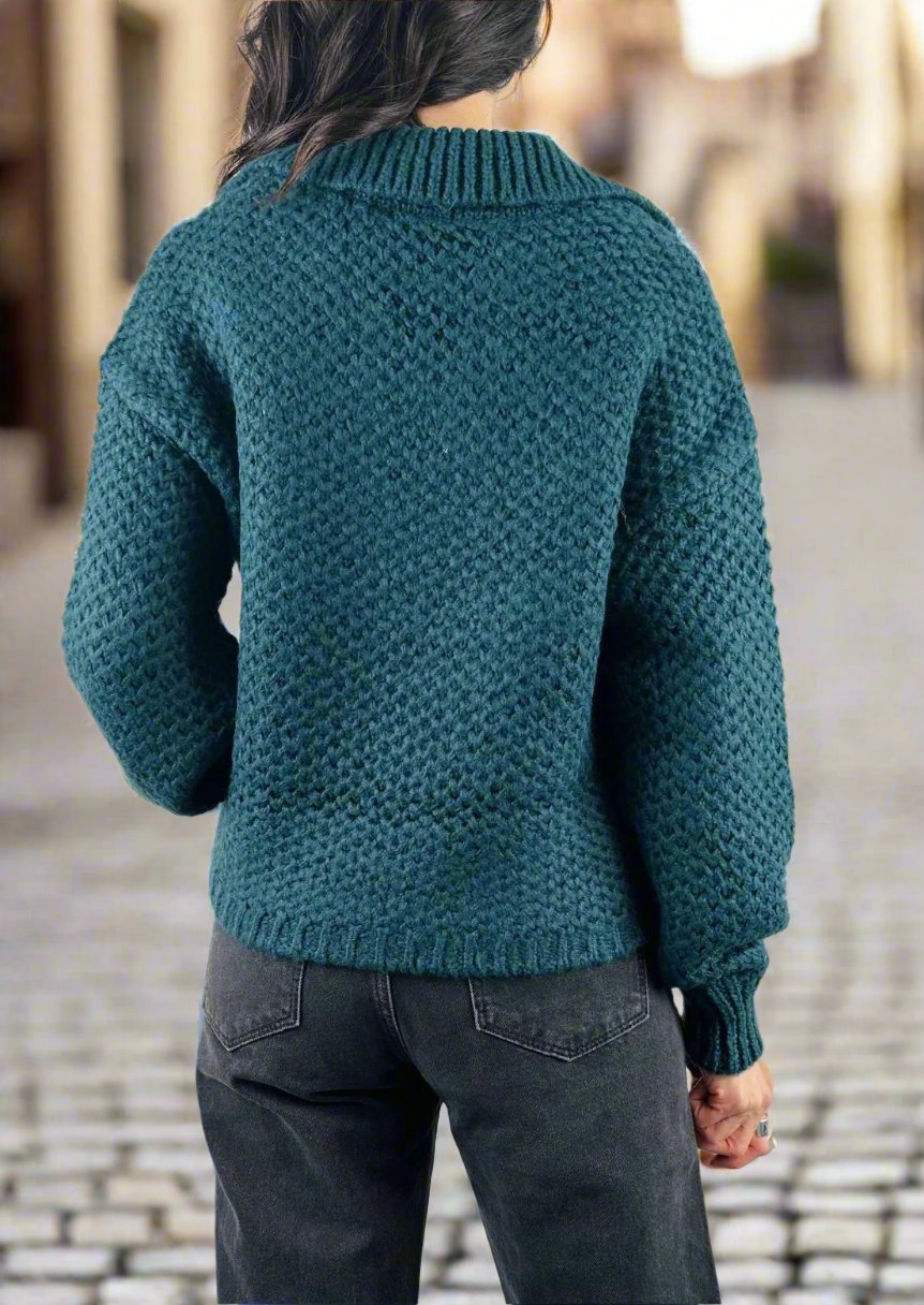 COLLARED SPRUCE SWEATER