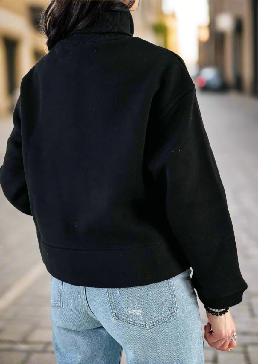 Cozy Black Turtleneck Sweatshirt2