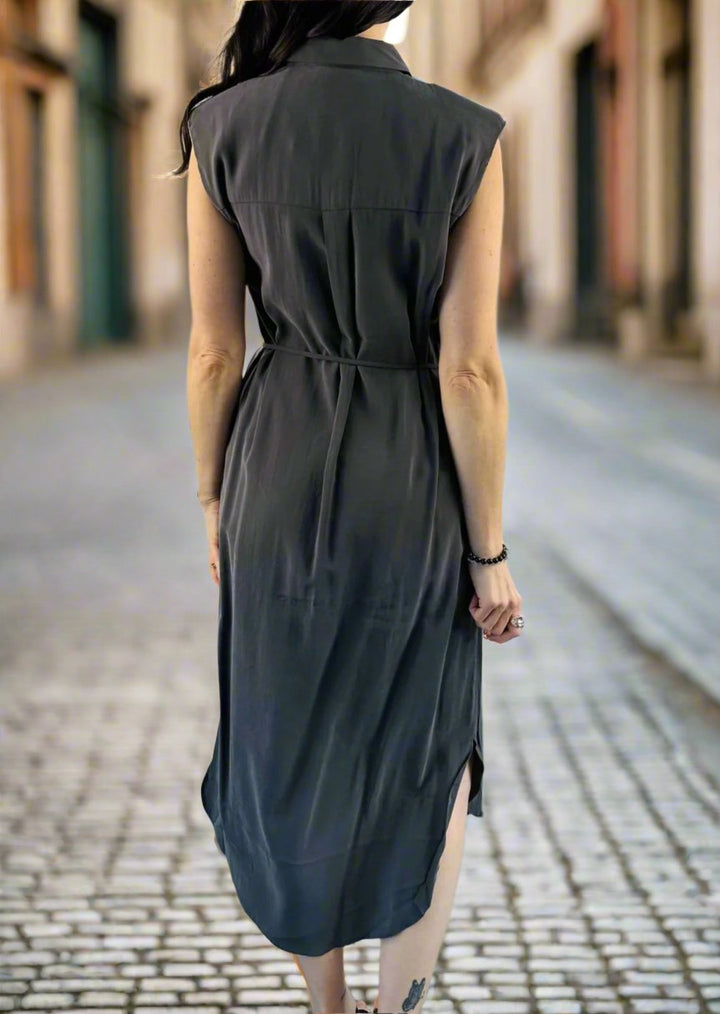 DAILY FAVORITE BUTTON-UP MIDI DRESS