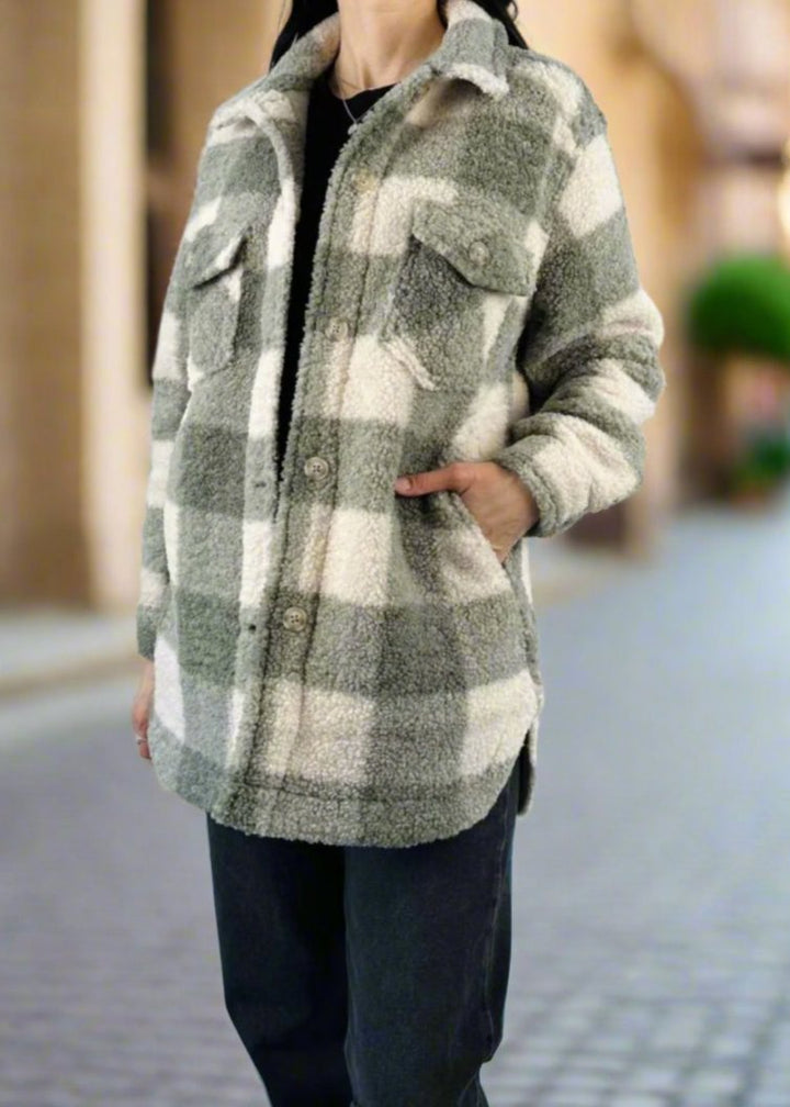 FAUX SHERPA SHIRT JACKET