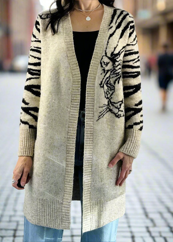 KYANA OPEN FRONT TIGER CARDIGAN