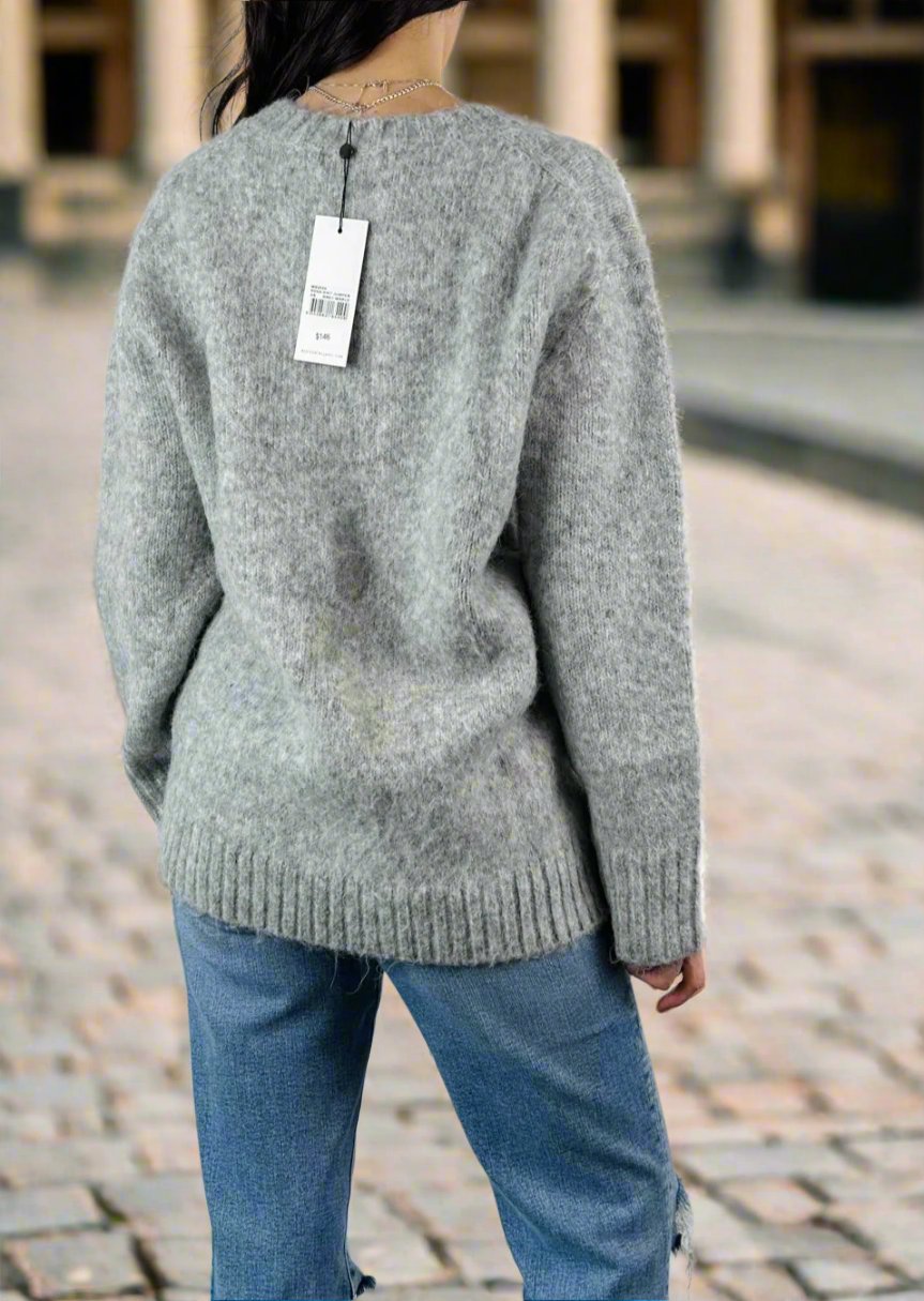 KNIT GREY MARLE SWEATER