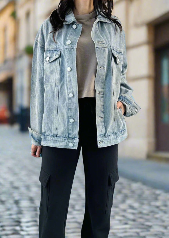 OVERSIZED DENIM BOYFRIEND JACKET