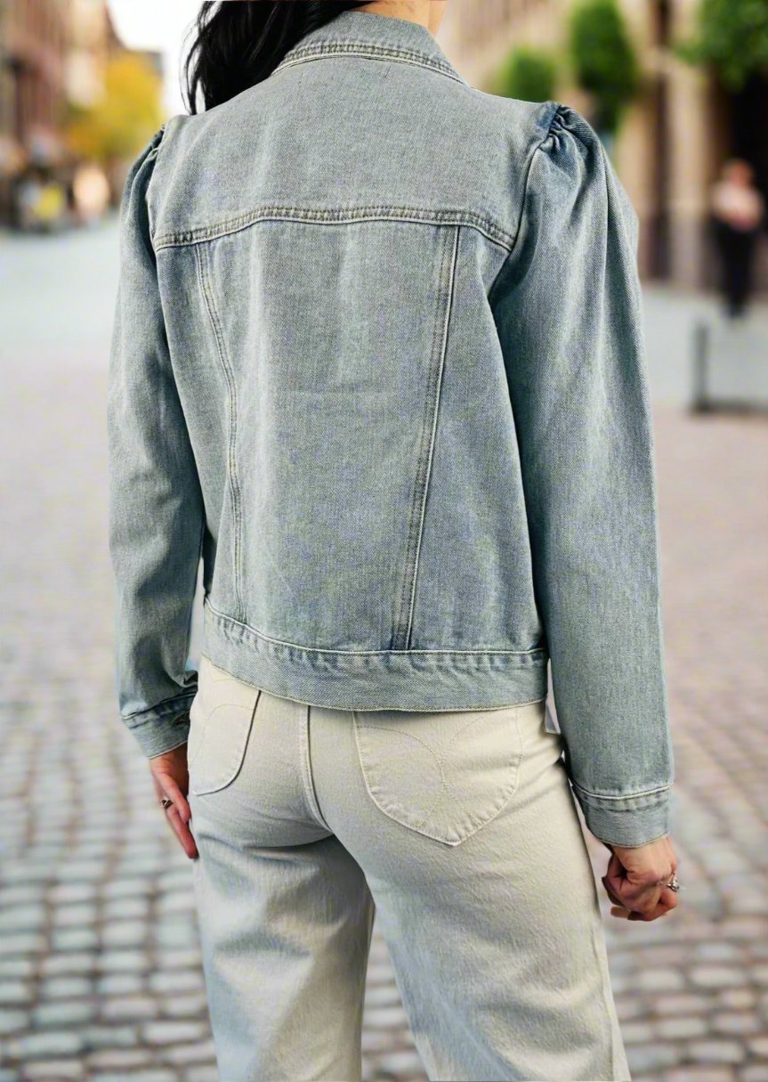 PUFF SLEEVE DENIM JACKET