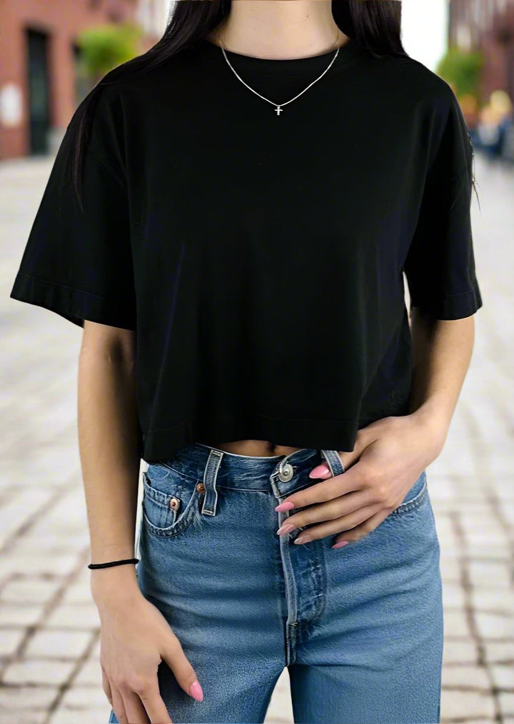 Perfect Black Crop Tee