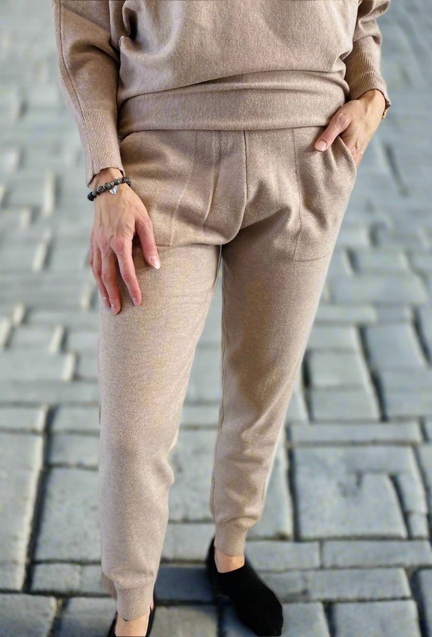 Soft Knit Camel Joggers