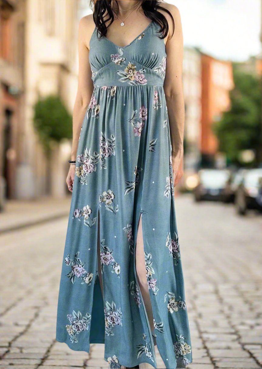 TRACE FLORAL MAXI DRESS