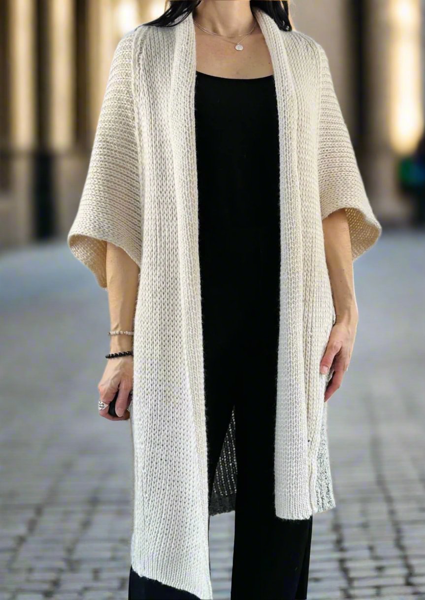 Two Tone Sweater Cardigan