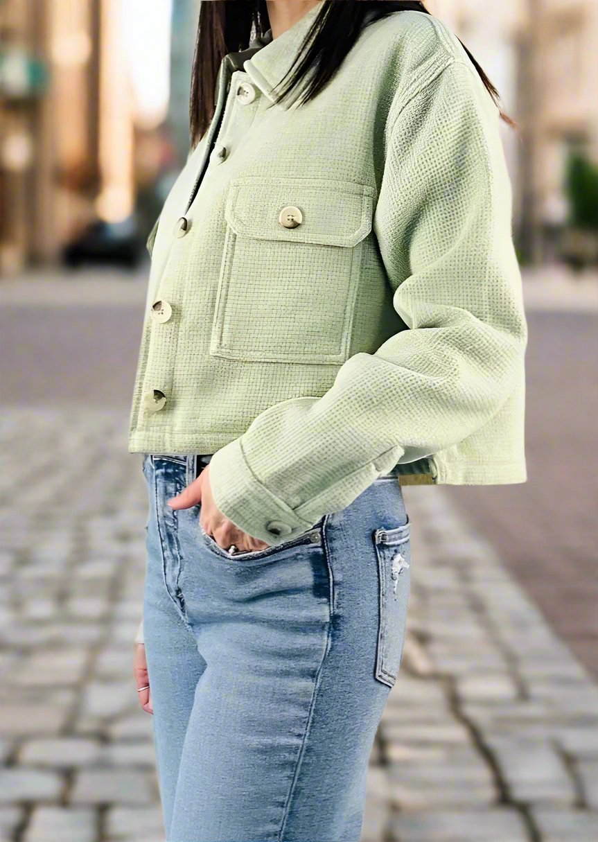 CROPPED WAFFLE SHACKET