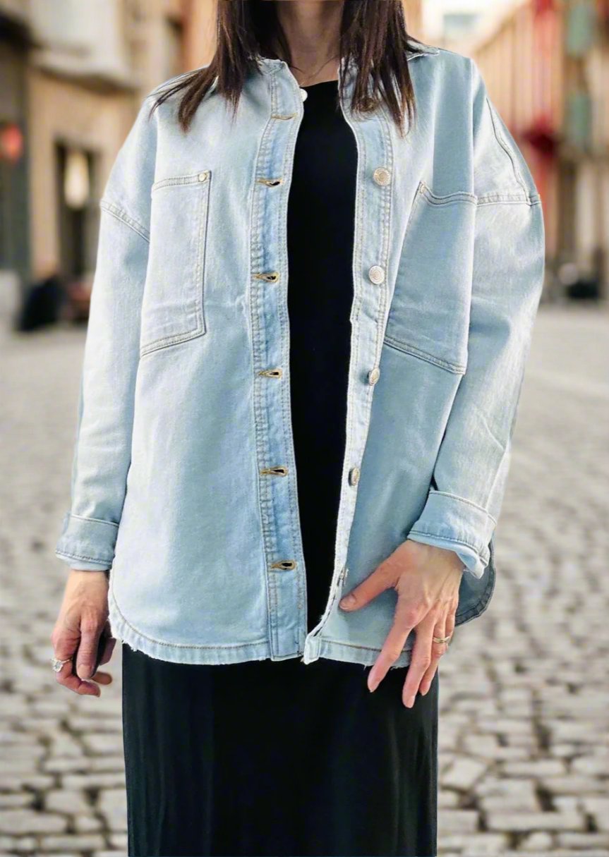 DENIM LONG SLEEVE OVERSHIRT