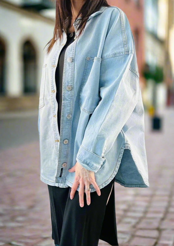 DENIM LONG SLEEVE OVERSHIRT