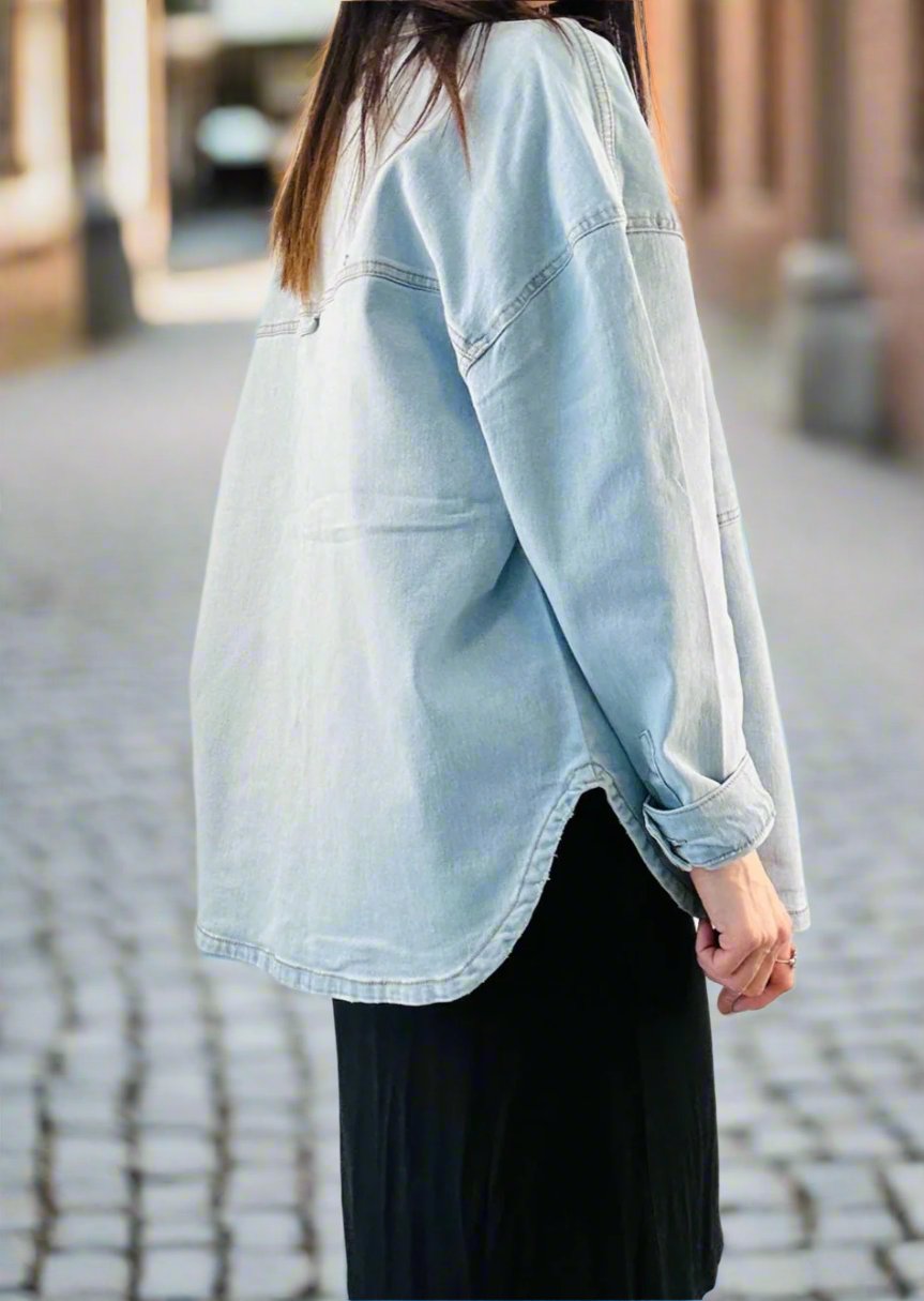 DENIM LONG SLEEVE OVERSHIRT