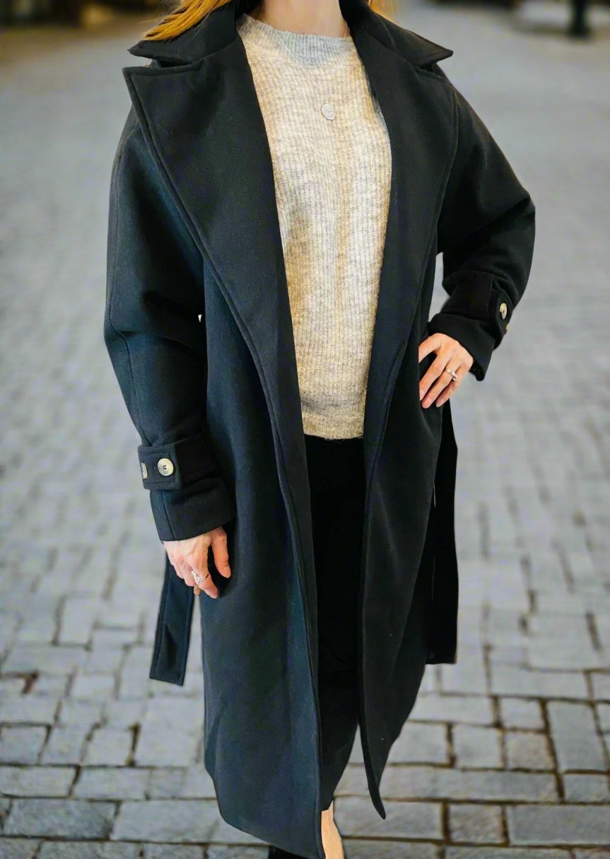 ALBA LONG LENGTH BLACK COAT