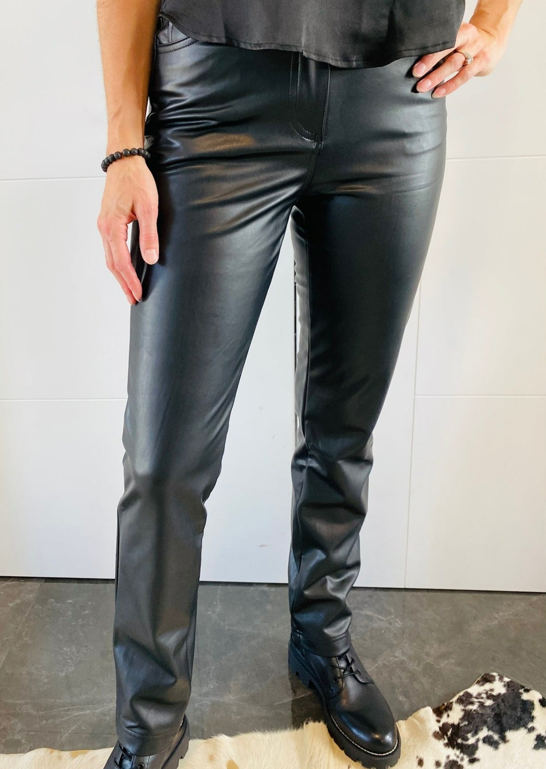 Chantelle beige pu leather pants – Love Storey Boutique