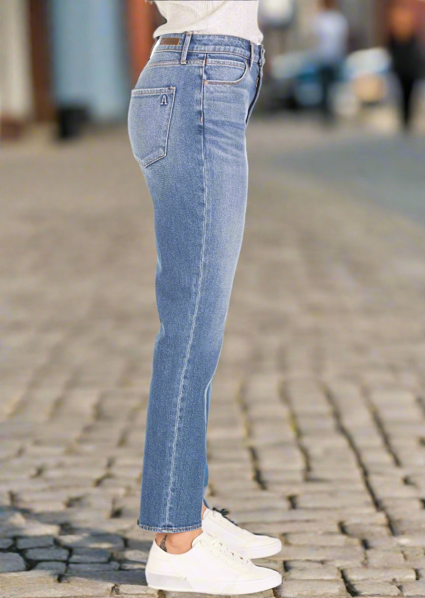 RENE MID-RISE SLIM STRAIGHT JEAN - ARTESIA