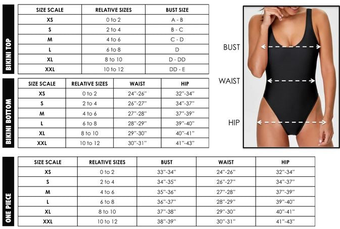 KENYA LEOPARD ONE-PIECE SWIMSUIT Size Chart