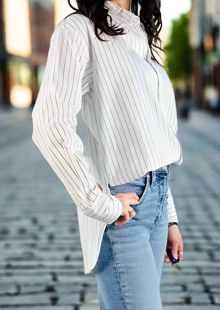 STRIPE POPLIN OVERSIZED SHIRT