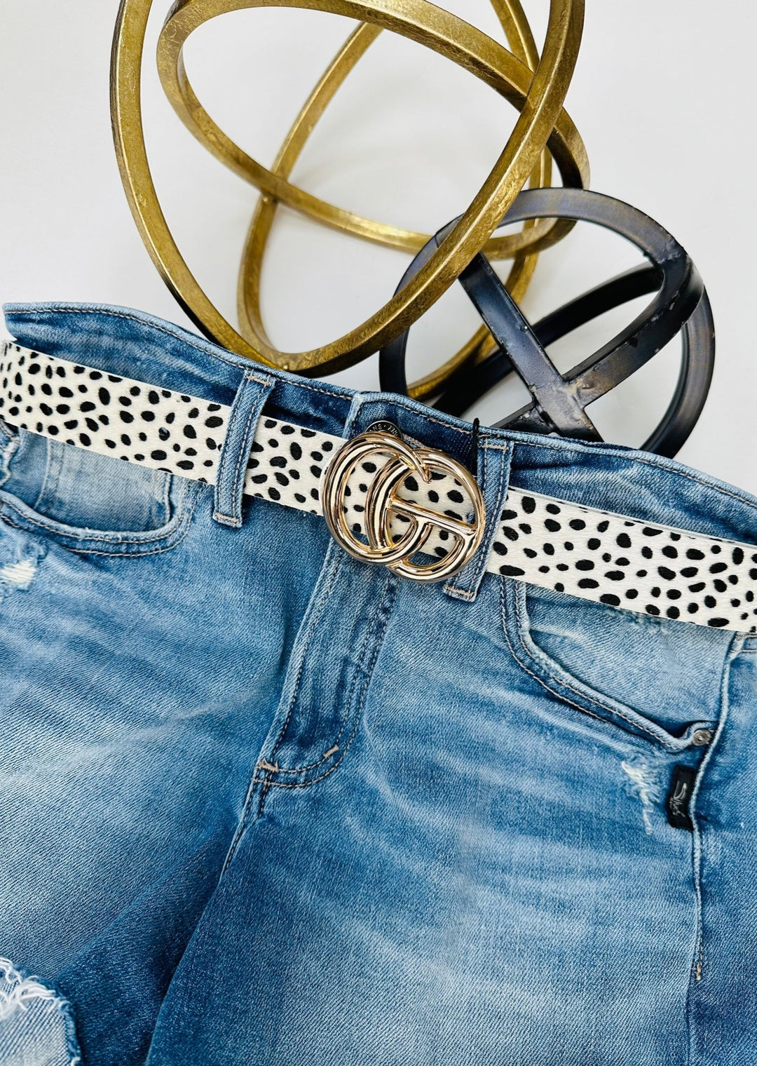 TIA B "GO" BELT - Shiny Gold Buckle