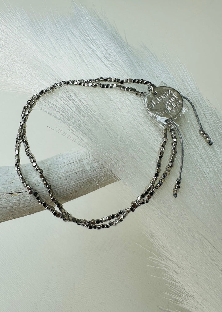 "TINY" SHIMMER SILVER DOUBLE BRACELET