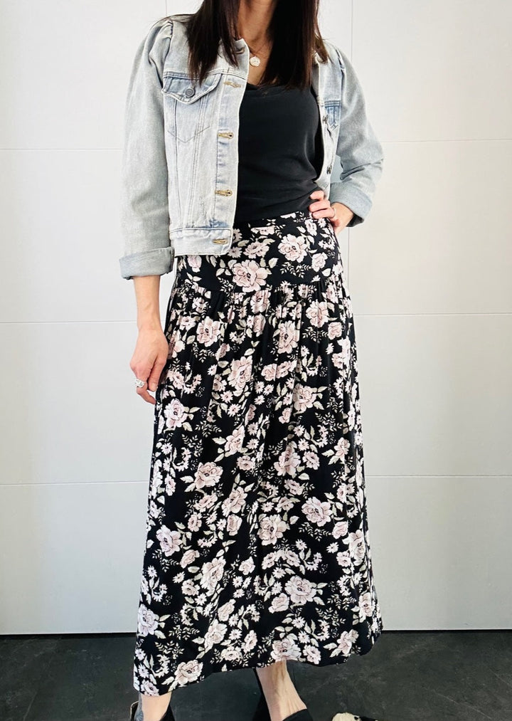 WHITNEY FLOWY FLORAL MAXI SKIRT