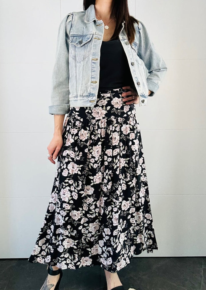 WHITNEY FLOWY FLORAL MAXI SKIRT