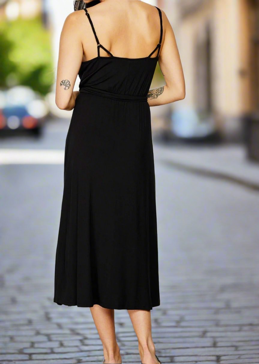 WILLA ICONIC BLACK MIDI DRESS