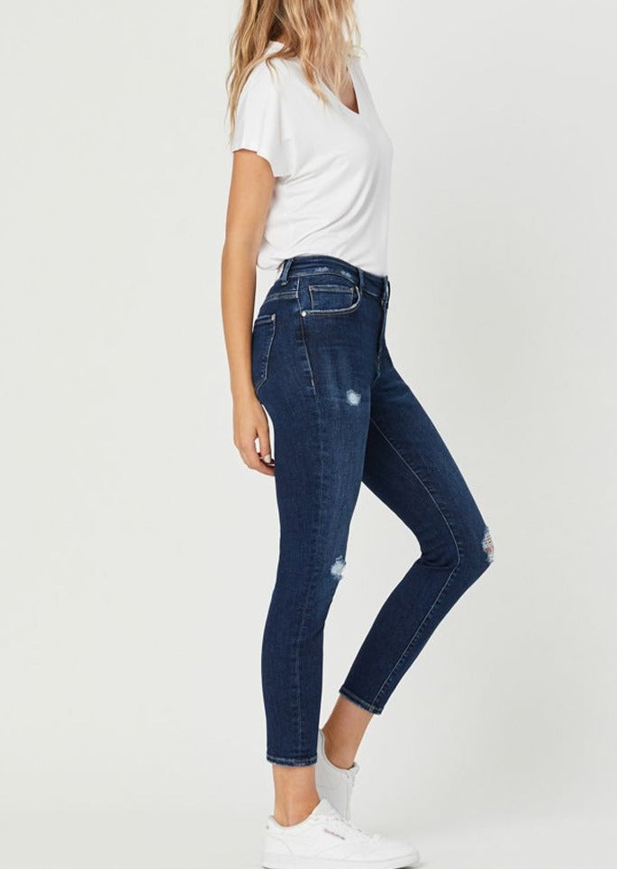 TESS RIPPED ORGANIC BLUE JEAN